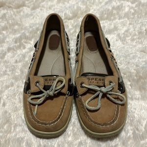 Women’s Sperry Leopard Print Leather Boat Shoe